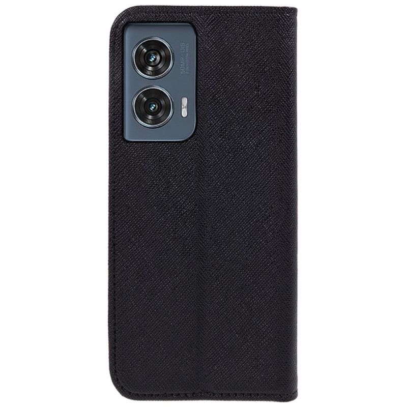 Flip Case Für Motorola Edge 50 Fusion Kreuztextur