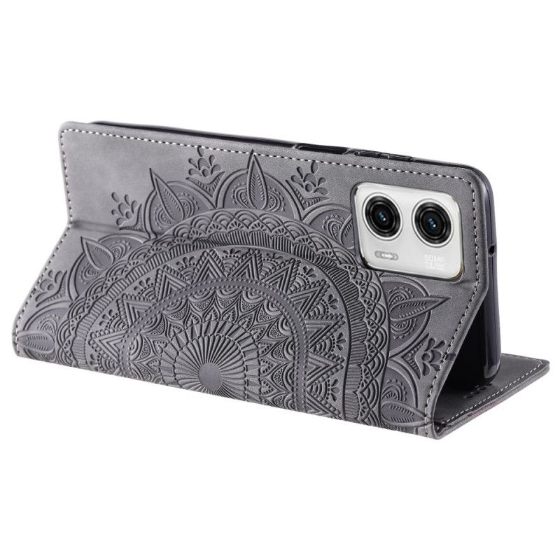 Flip Case Motorola Edge 50 Fusion Mandala-wildleder-effekt