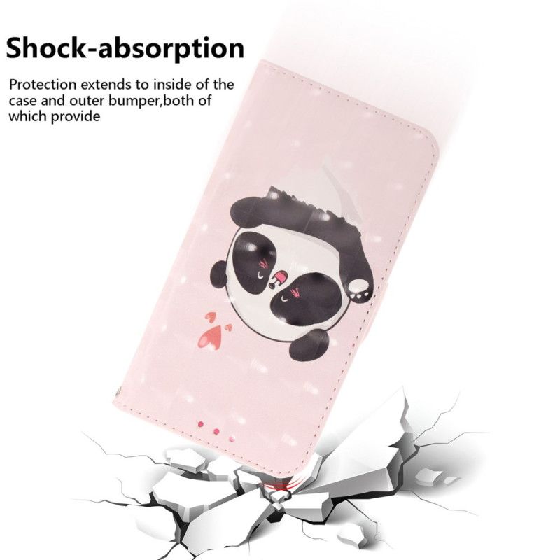 Lederhüllen Motorola Edge 50 Fusion Panda Love Mit Riemen