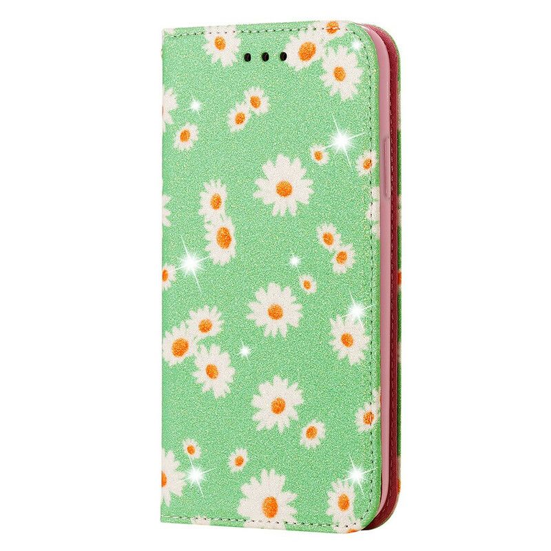 Flip Case Iphone 13 Gänseblümchen Aus Kunstleder