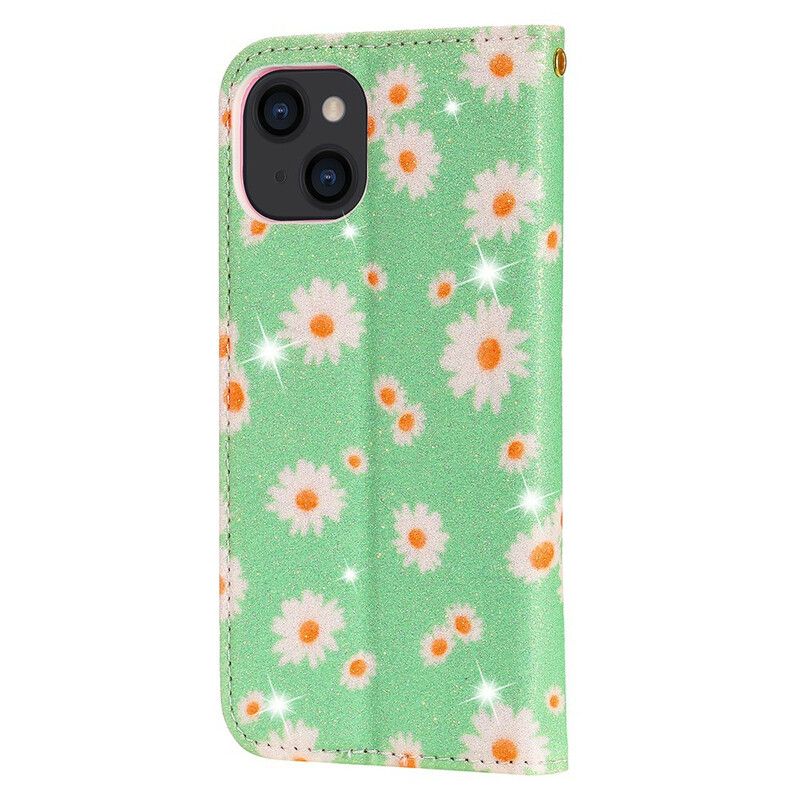 Flip Case Iphone 13 Gänseblümchen Aus Kunstleder