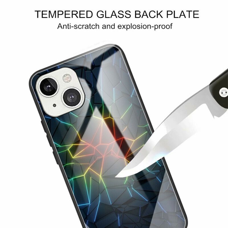 Hülle Iphone 13 Geometrie Aus Gehärtetem Glas