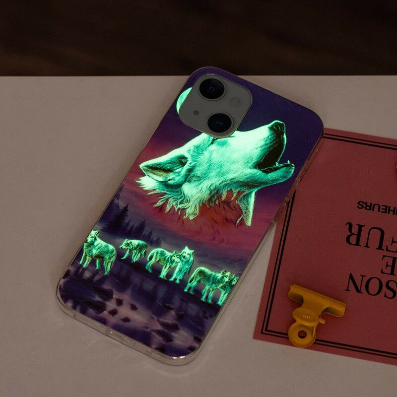 Hülle Iphone 13 Handyhülle Fluoreszierende Wolf-serie