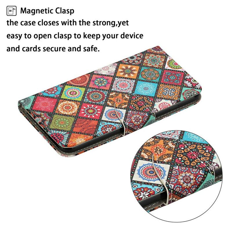 Lederhüllen Für Iphone 13 Patchwork Mandalas Mit Lanyard