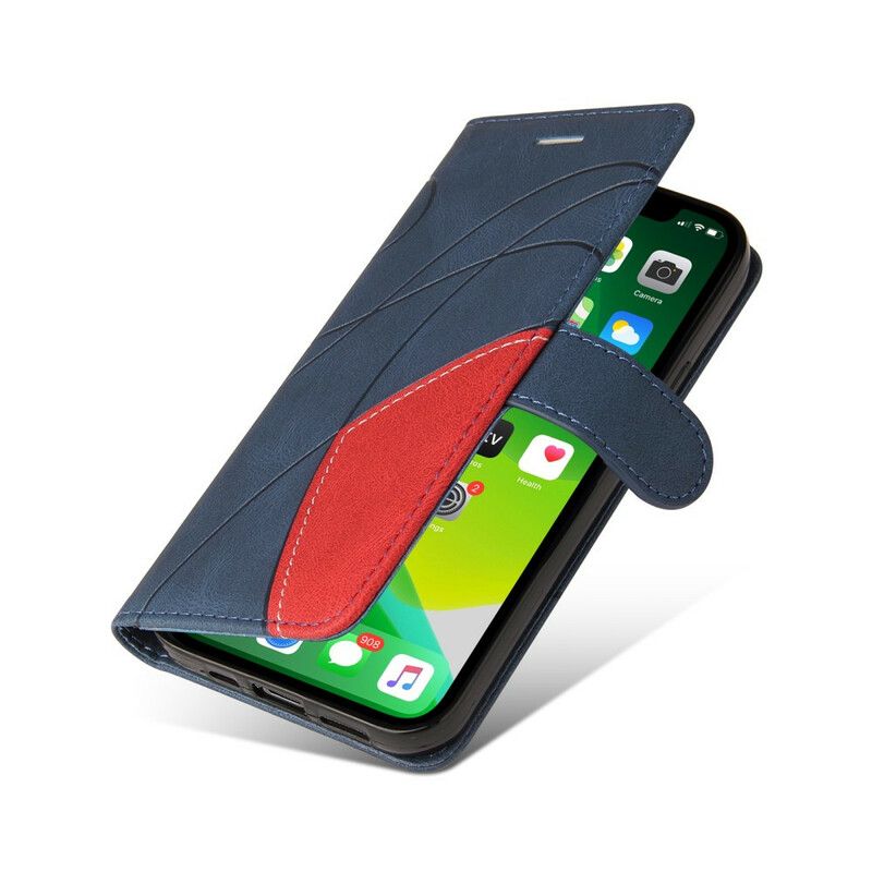 Lederhüllen Iphone 13 Signatures Zweifarbiges Kunstleder