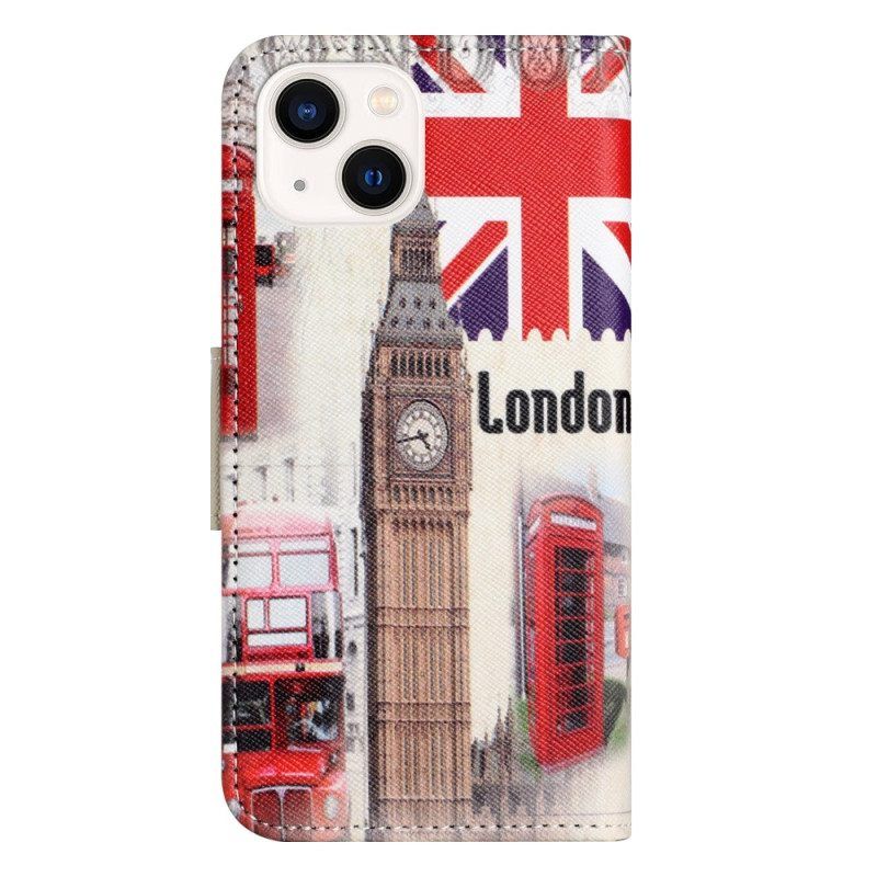 Flip Case Für iPhone 15 Plus Londoner Leben