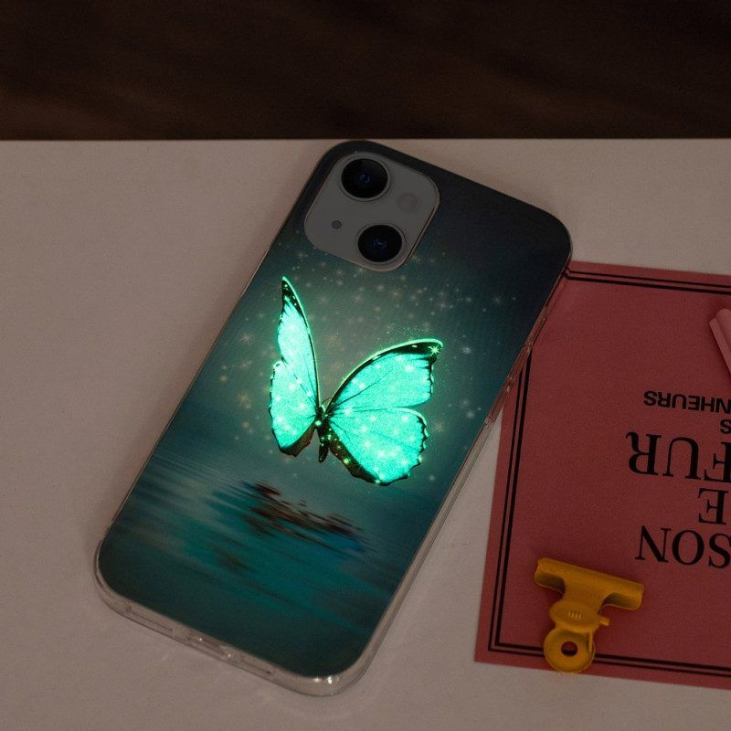 Hülle Für iPhone 15 Plus Fluoreszierende Schmetterlinge