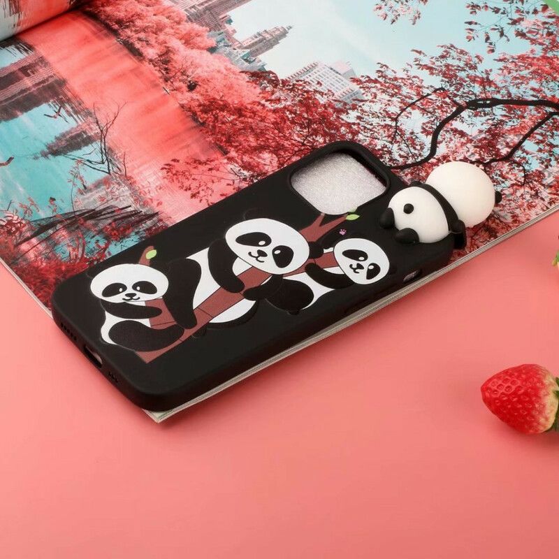 Hülle Für Iphone 13 Pro Max 3d-pandas Auf Bambus