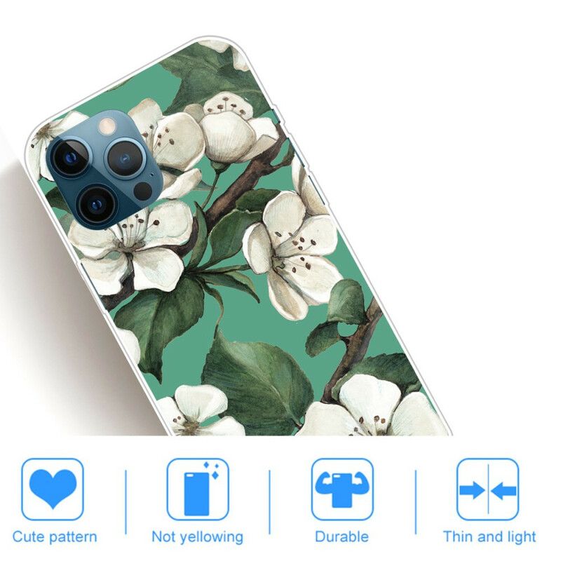 Hülle Iphone 13 Pro Max Handyhülle Gemalte Weiße Blumen