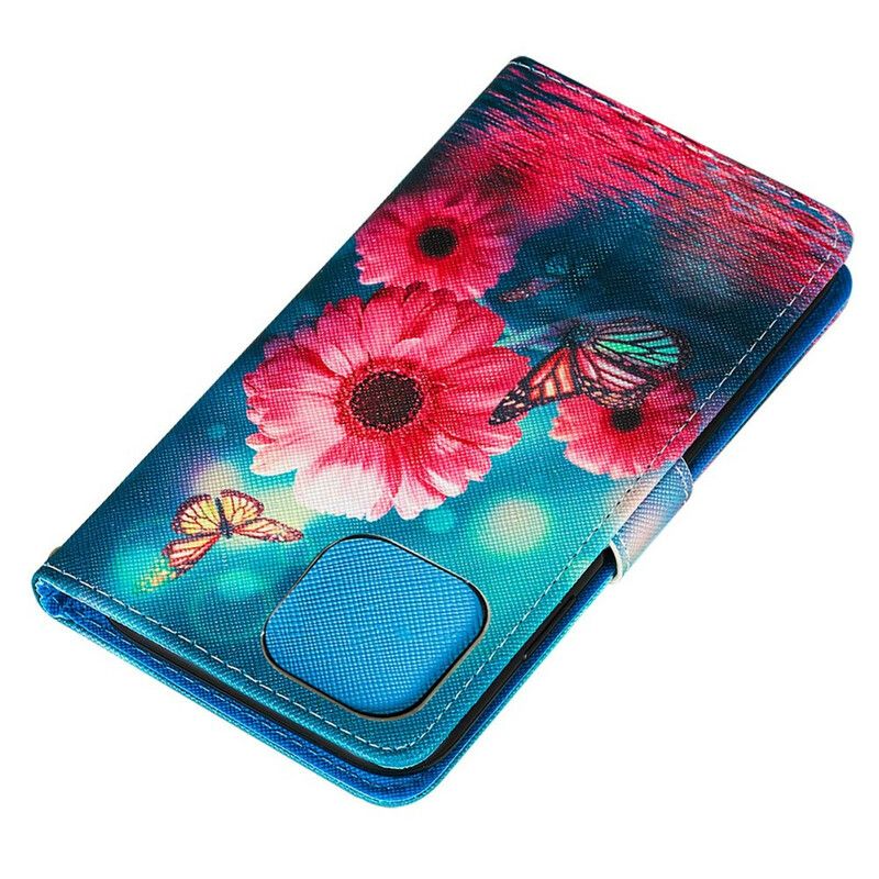 Lederhüllen Iphone 13 Pro Max Blumen Und Schmetterlinge