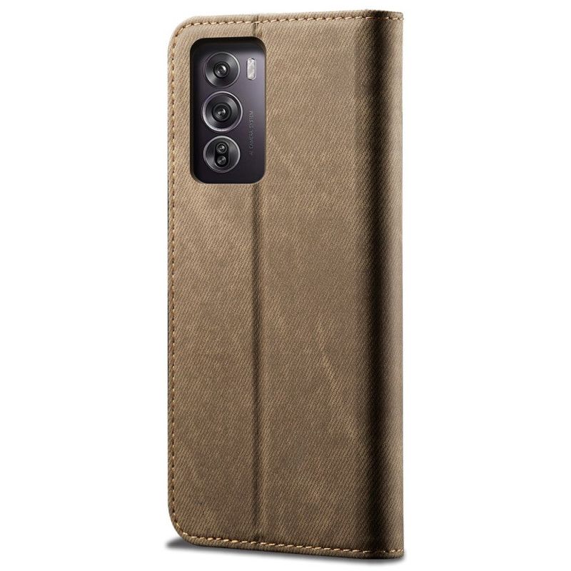 Flip Case Oppo Reno 12 Pro 5g Handyhülle Jeansstoff