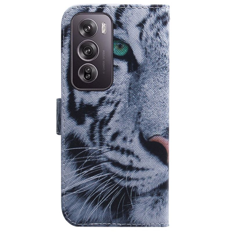 Lederhüllen Oppo Reno 12 Pro 5g Handyhülle Weißer Tiger