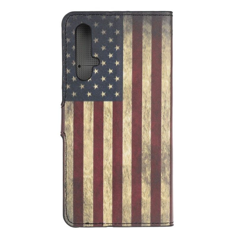 Lederhüllen Huawei Nova 5T Handyhülle Amerikanische Flagge