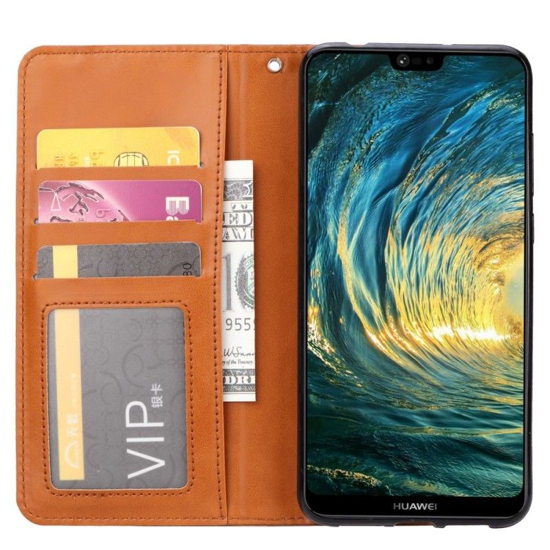 Flip Case Huawei P20 Pro Schwarz Kartenhalter Aus Kunstleder