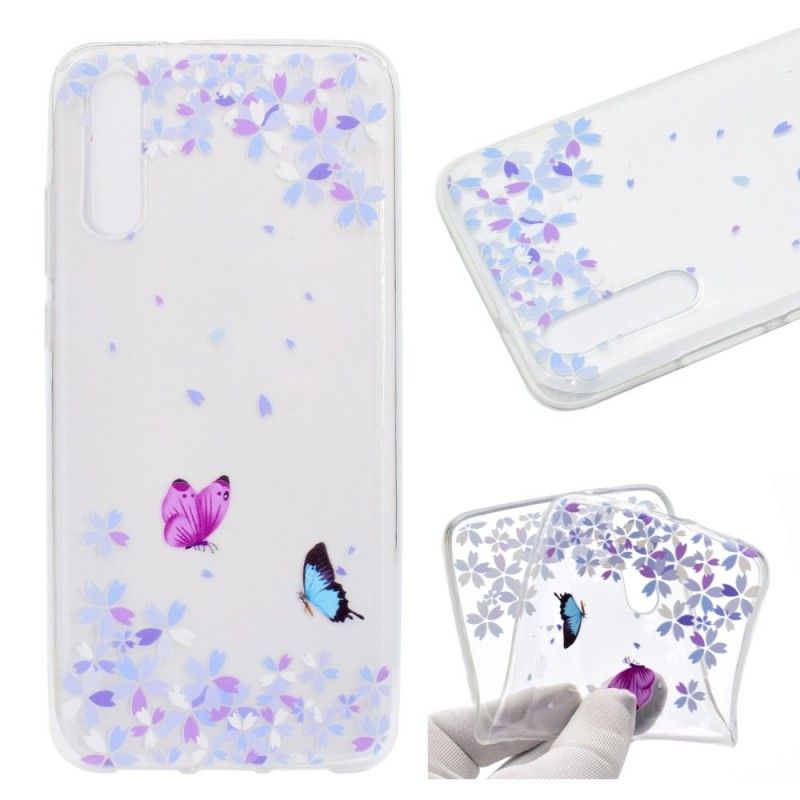 Hülle Huawei P20 Pro Transparente Schmetterlinge Und Blumen