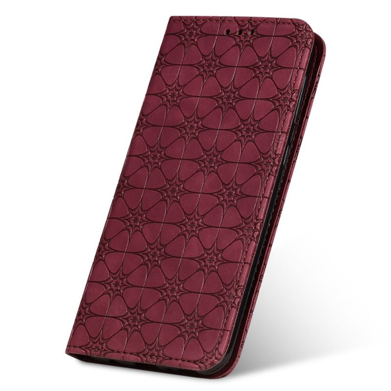 Flip Case Samsung Galaxy M31 Rot Barockblüten