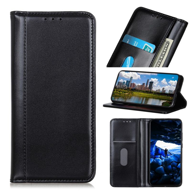 Flip Case Samsung Galaxy M31 Schwarz Geteilte Lederversion