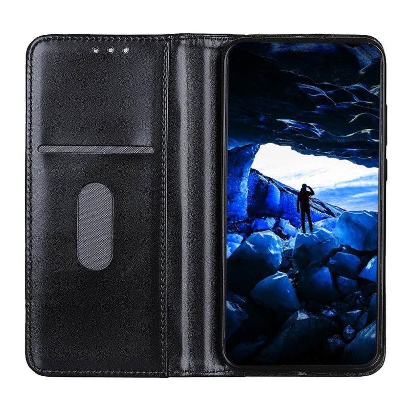 Flip Case Samsung Galaxy M31 Schwarz Geteilte Lederversion