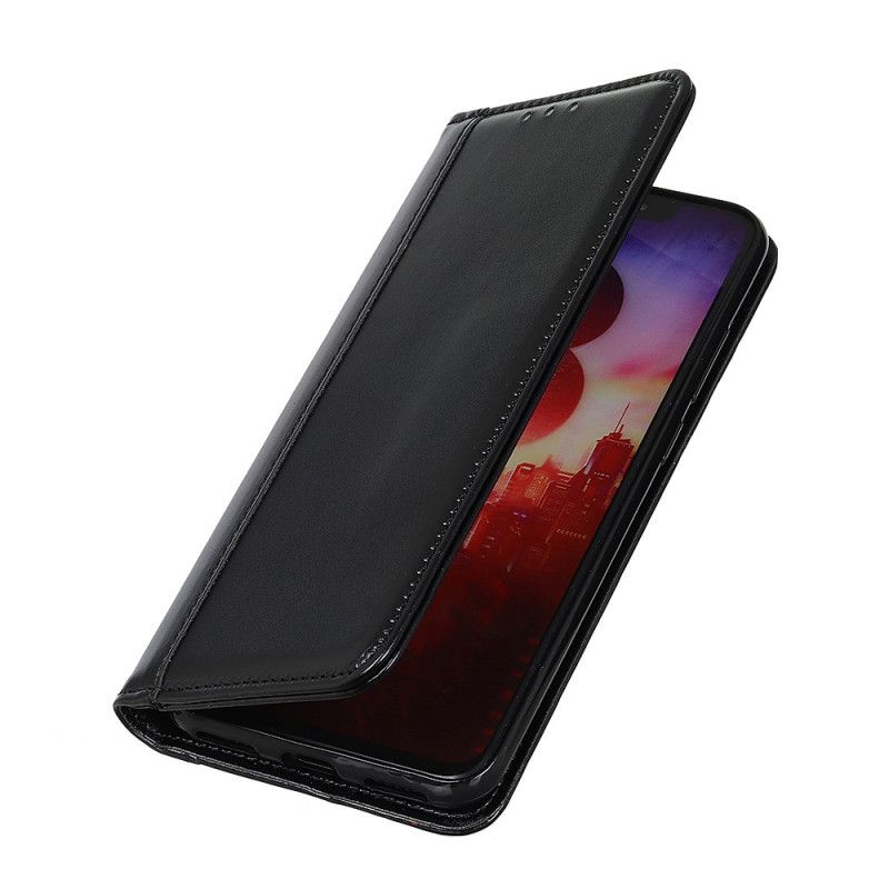 Flip Case Samsung Galaxy M31 Schwarz Geteilte Lederversion