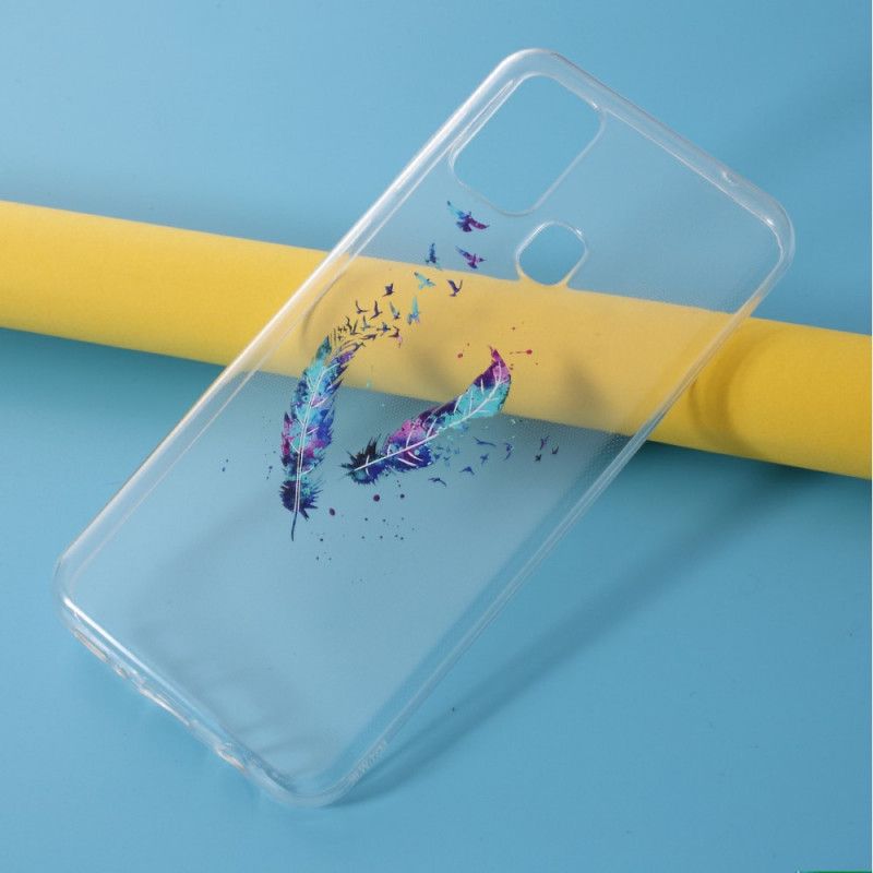 Hülle Samsung Galaxy M31 Transparente Federn