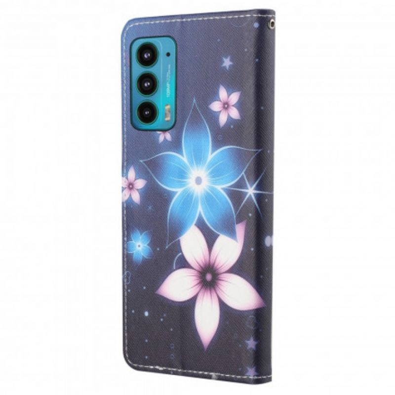 Lederhüllen Für Motorola Edge 20 Riemchen-mondblumen