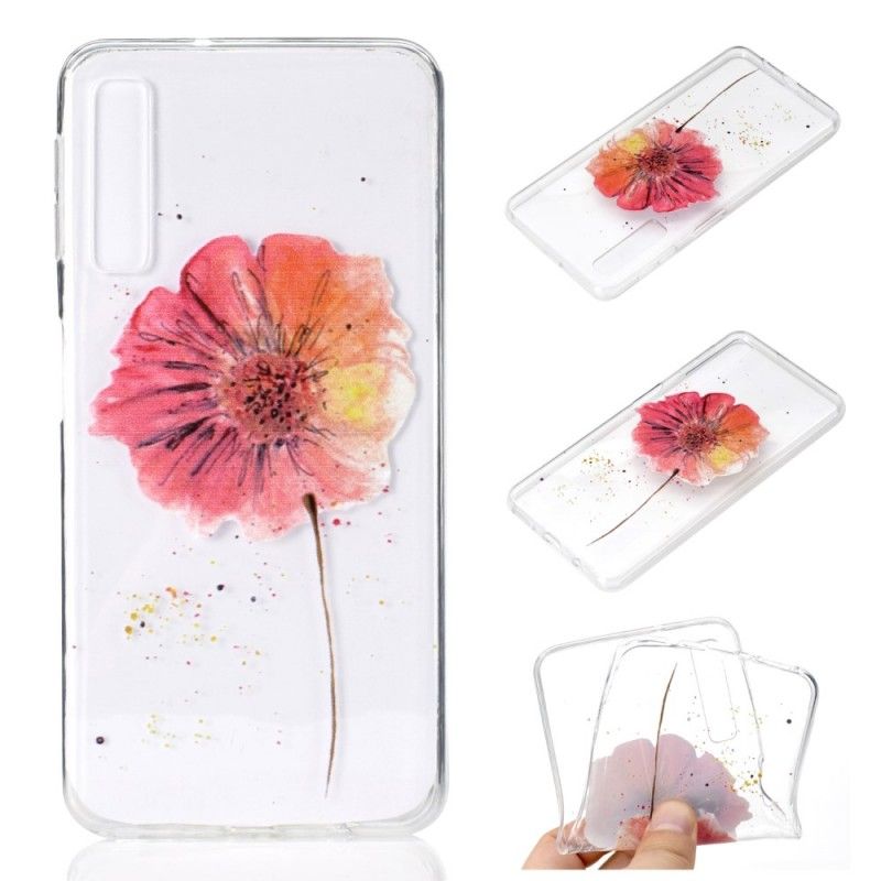 Hülle Für Samsung Galaxy A7 Transparente Aquarellmohnblume