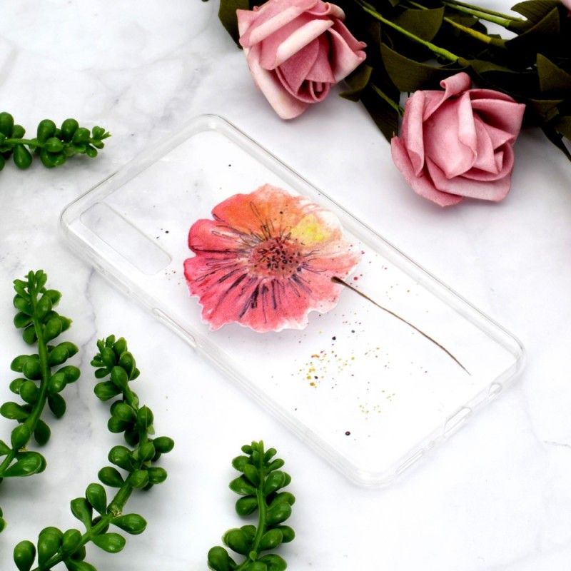 Hülle Für Samsung Galaxy A7 Transparente Aquarellmohnblume