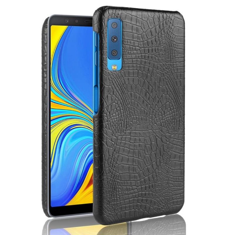 Hülle Samsung Galaxy A7 Schwarz Krokodilhauteffekt