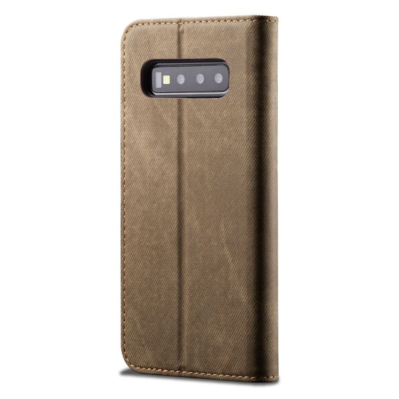 Flip Case Samsung Galaxy S10 Schwarz Jeansstoff