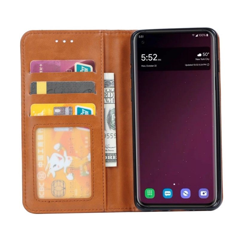 Flip Case Samsung Galaxy S10 Schwarz Kartenhalter Aus Kunstleder