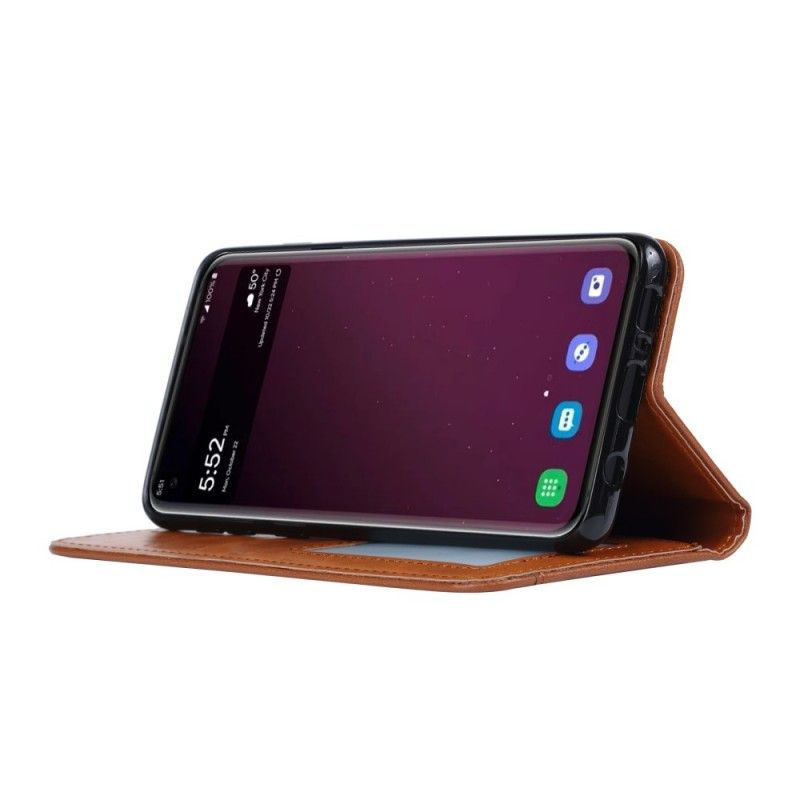 Flip Case Samsung Galaxy S10 Schwarz Kartenhalter Aus Kunstleder