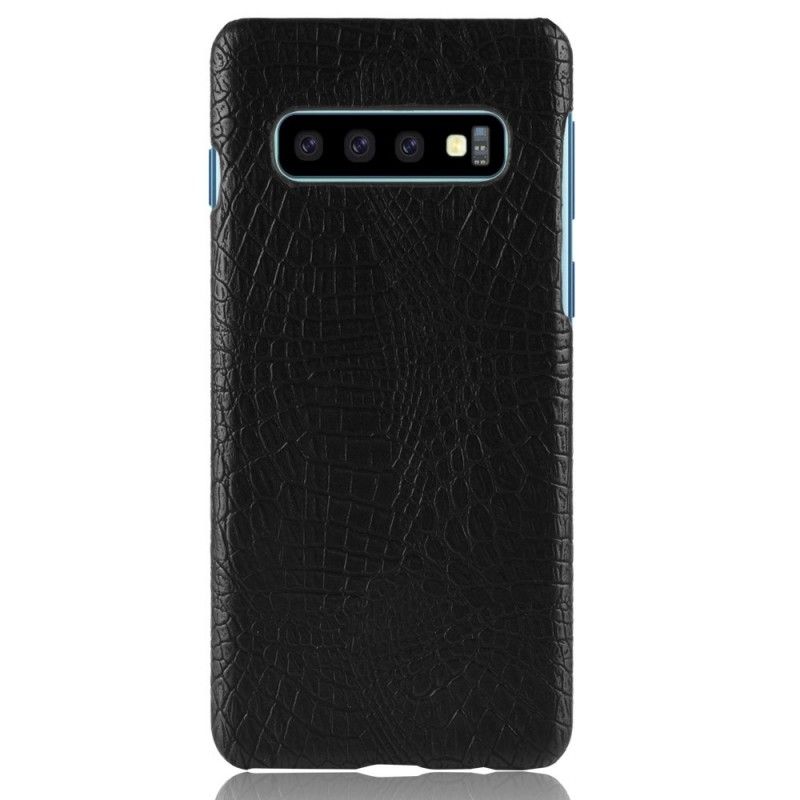 Hülle Für Samsung Galaxy S10 Schwarz Krokodilhauteffekt