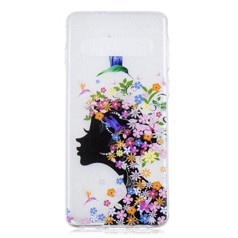 Hülle Samsung Galaxy S10 Handyhülle Transparentes Blumenmädchen