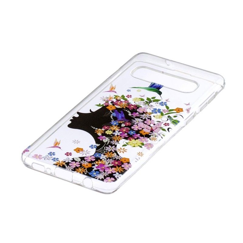 Hülle Samsung Galaxy S10 Handyhülle Transparentes Blumenmädchen