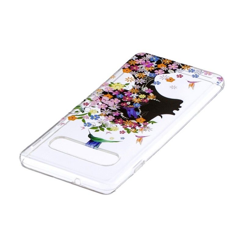 Hülle Samsung Galaxy S10 Handyhülle Transparentes Blumenmädchen