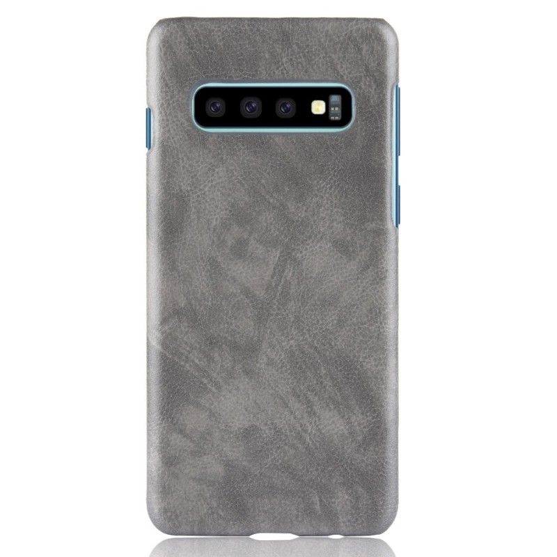 Hülle Samsung Galaxy S10 Schwarz Handyhülle Litschileder-Effekt