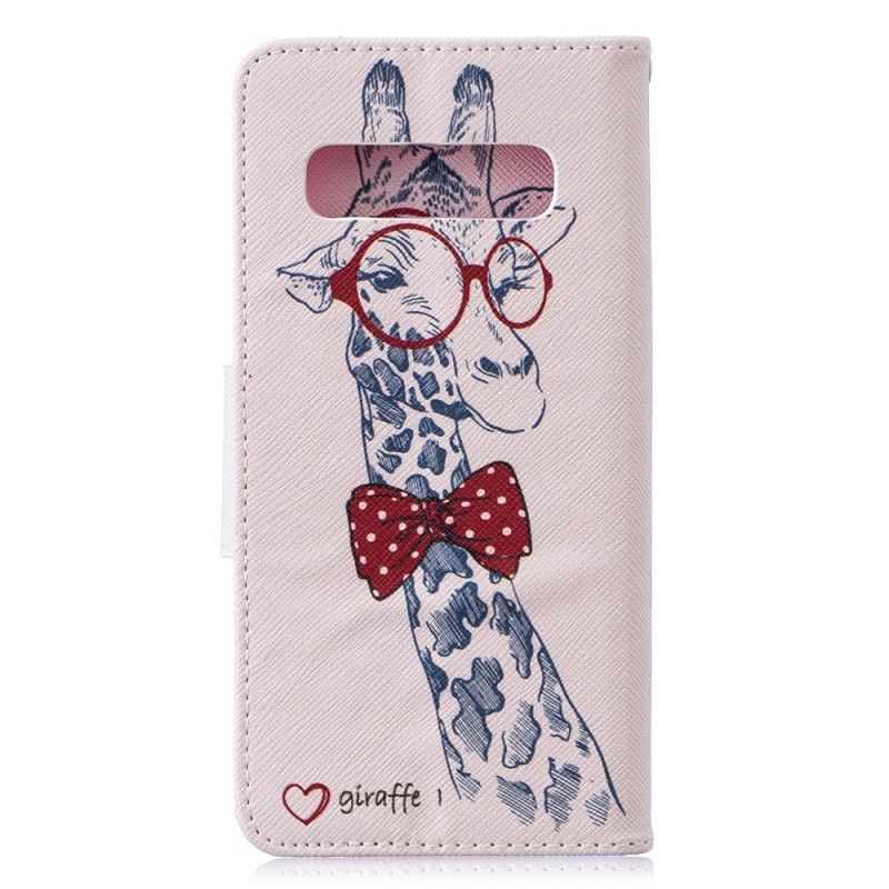 Lederhüllen Samsung Galaxy S10 Handyhülle Nerd-Giraffe