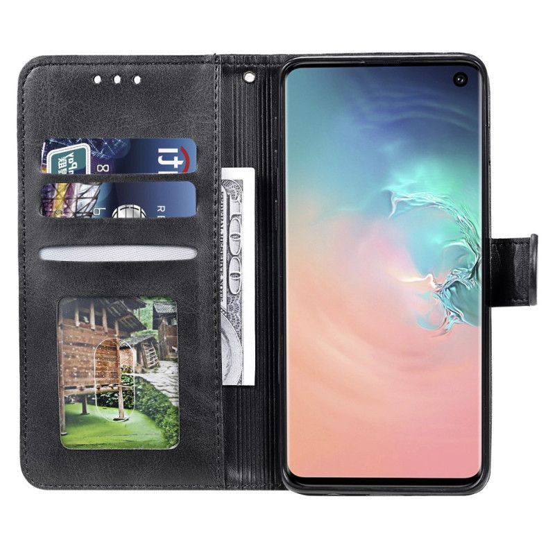 Lederhüllen Samsung Galaxy S10 Schwarz Diamantimitatleder