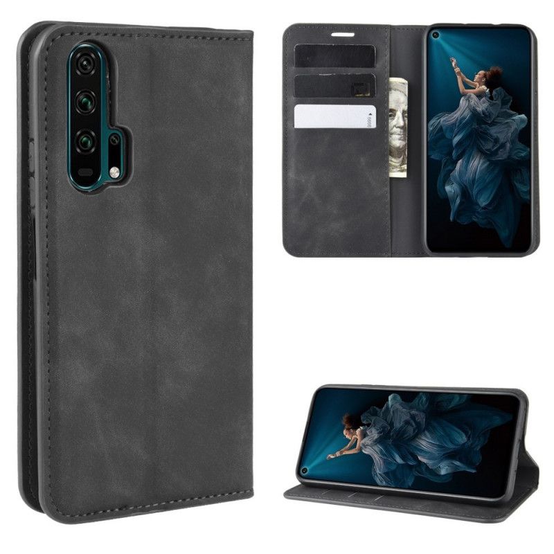 Flip Case Honor 20 Pro Schwarz Business-Style-Ledereffekt