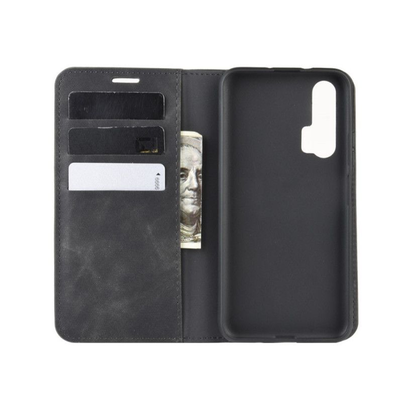 Flip Case Honor 20 Pro Schwarz Business-Style-Ledereffekt