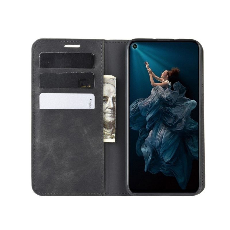 Flip Case Honor 20 Pro Schwarz Business-Style-Ledereffekt