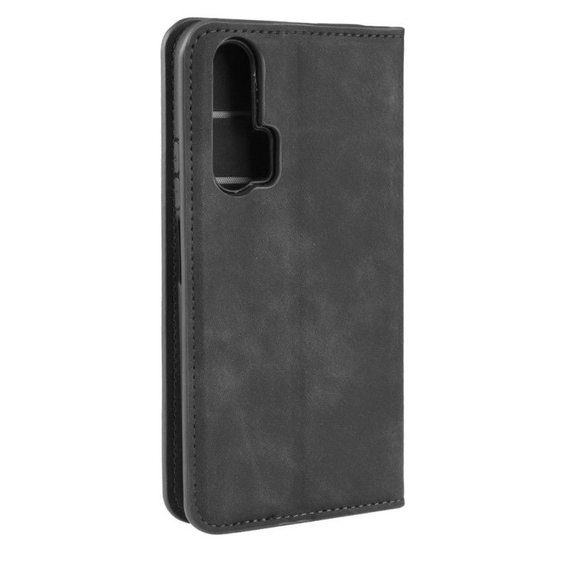 Flip Case Honor 20 Pro Schwarz Business-Style-Ledereffekt