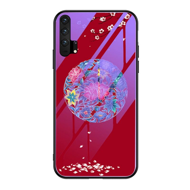 Hülle Honor 20 Pro Rot Gehärtetes Glas Mit Fluoreszierendem Muster