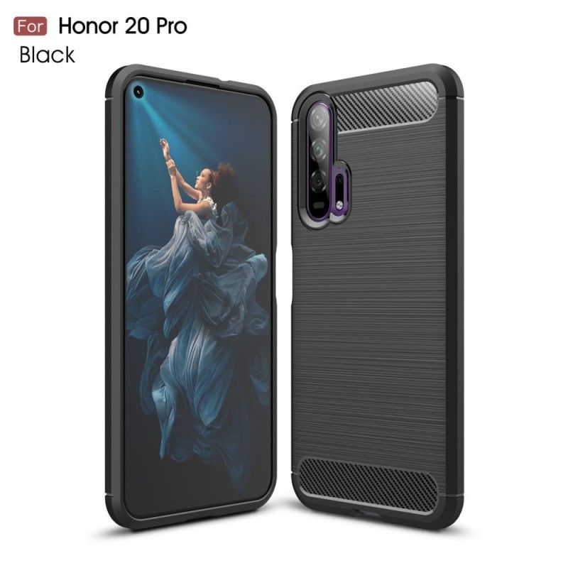 Hülle Honor 20 Pro Schwarz Gebürstete Kohlefaser