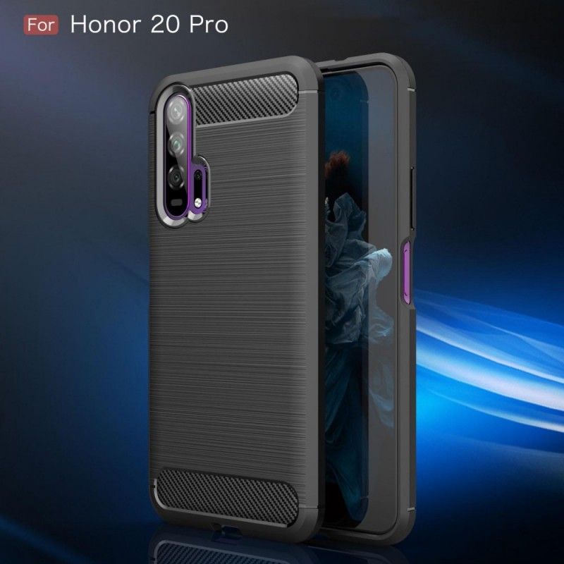 Hülle Honor 20 Pro Schwarz Gebürstete Kohlefaser