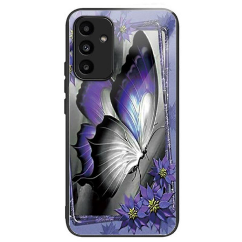 Hülle Samsung Galaxy A15 5g Lila Schmetterlings-hartglas