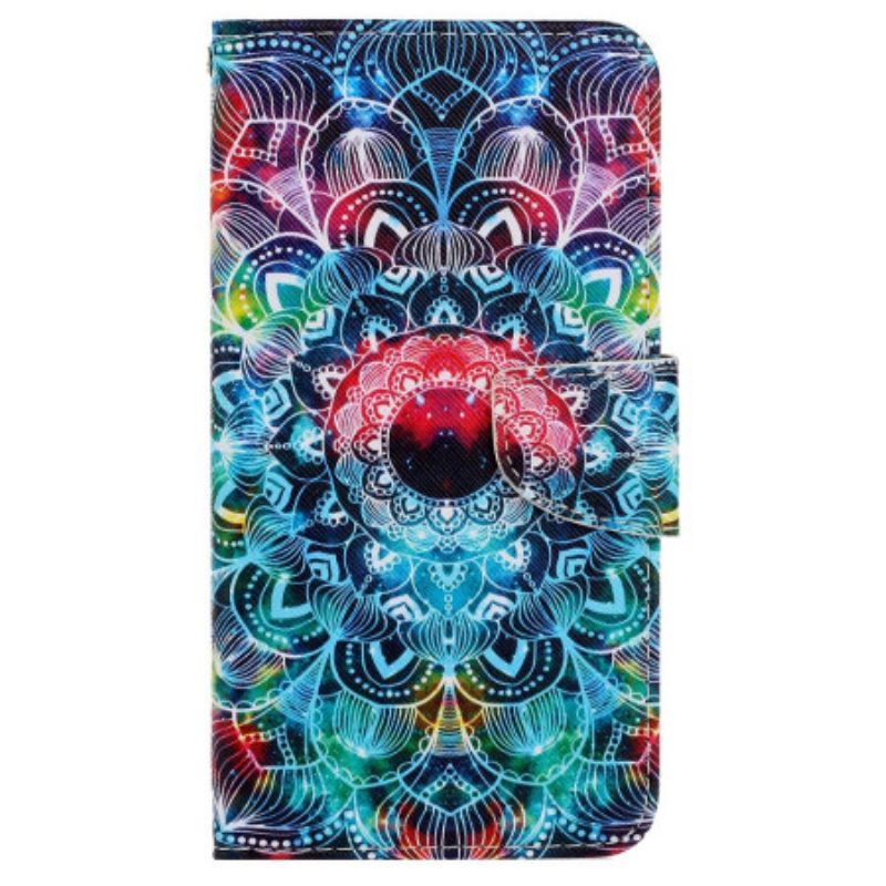 Lederhüllen Samsung Galaxy A15 5g Hervorragendes Mandala Mit Riemen