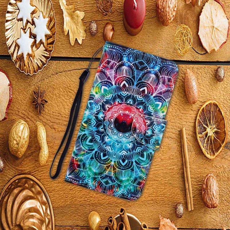 Lederhüllen Samsung Galaxy A15 5g Hervorragendes Mandala Mit Riemen