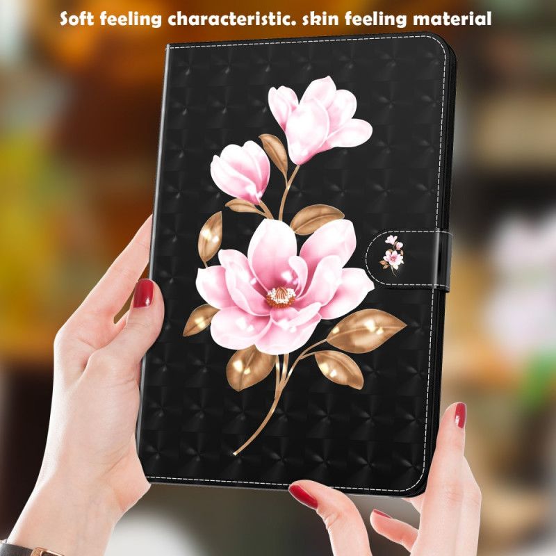 Lederhüllen Samsung Galaxy Tab A7 Hellfleckige Rosa Blüten