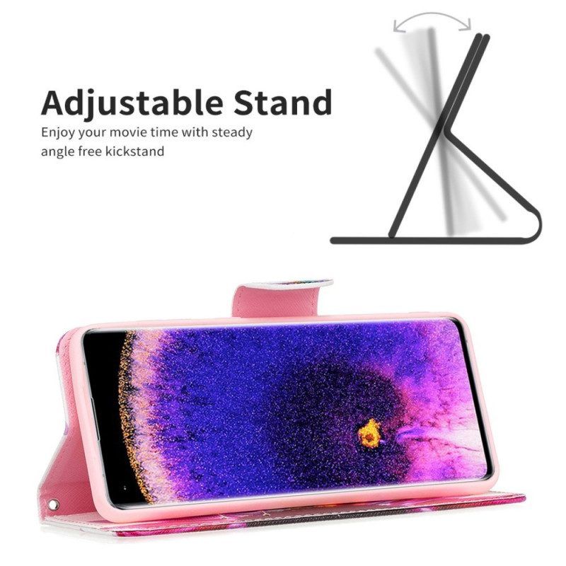 Flip Case Für Oppo Find X5 Aquarellblume